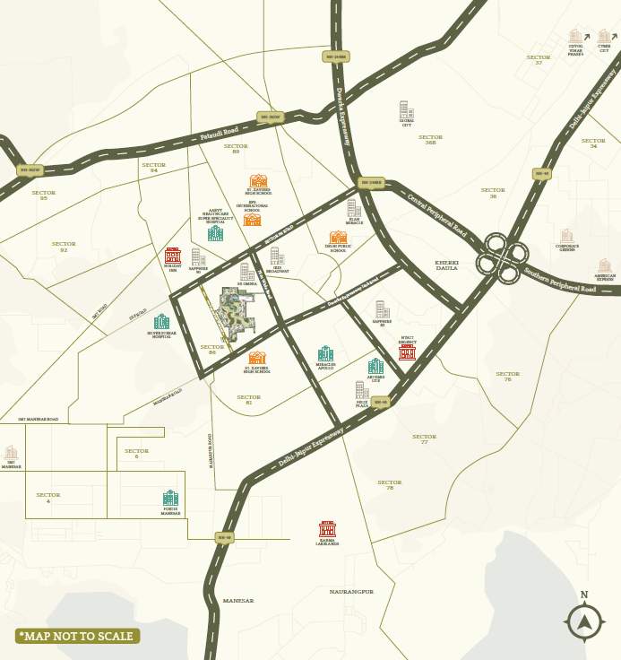 Emaar Serenity Hills Sector 86 Location Map